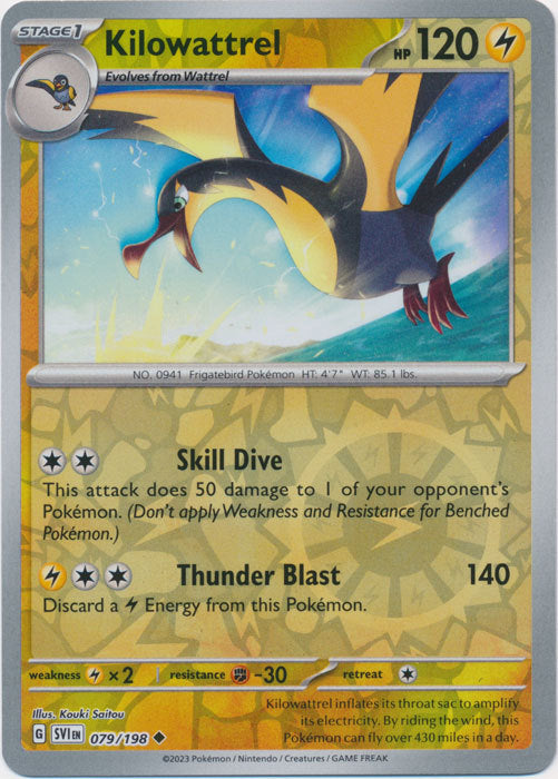 Scarlet &amp; Violet - 079/198 - Kilowattrel - Reverse Holo