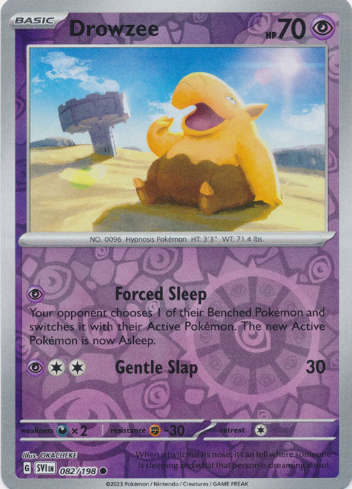 Scarlet &amp; Violet - 082/198 - Drowzee - Reverse Holo
