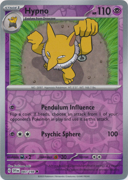 Scarlet &amp; Violet - 083/198 - Hypno - Reverse Holo