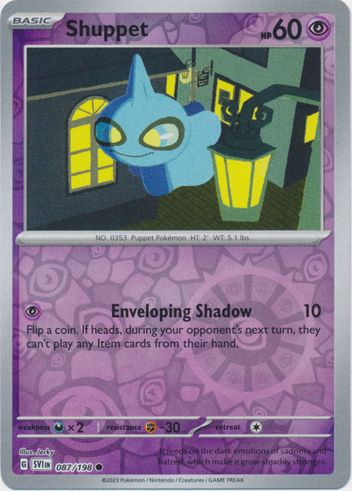 Scarlet &amp; Violet - 087/198 - Shuppet - Reverse Holo