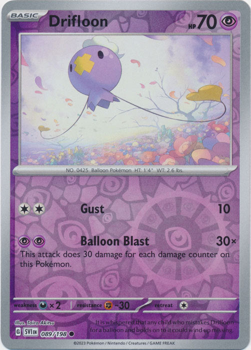 Scarlet &amp; Violet - 089/198 - Drifloon - Reverse Holo