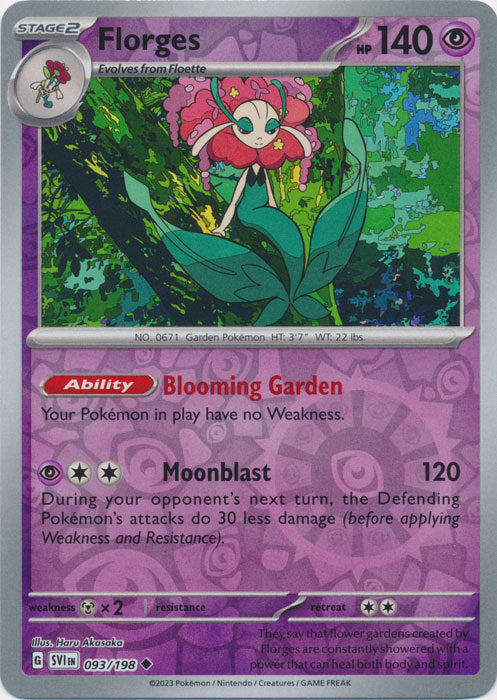 Scarlet &amp; Violet - 093/198 - Florges - Reverse Holo
