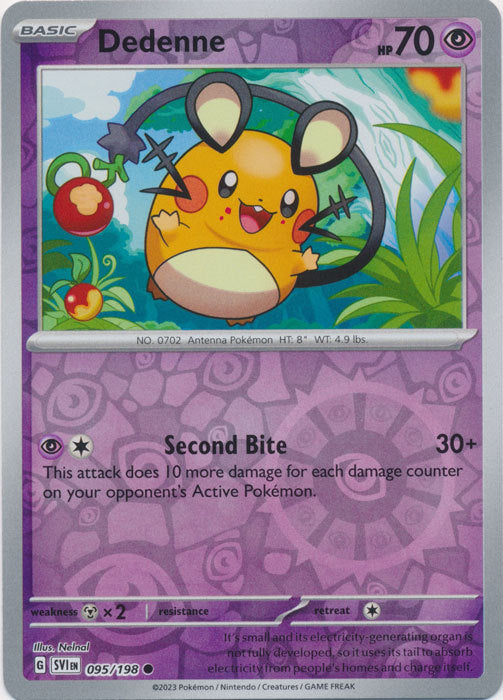 Scarlet &amp; Violet - 095/198 - Dedenne - Reverse Holo