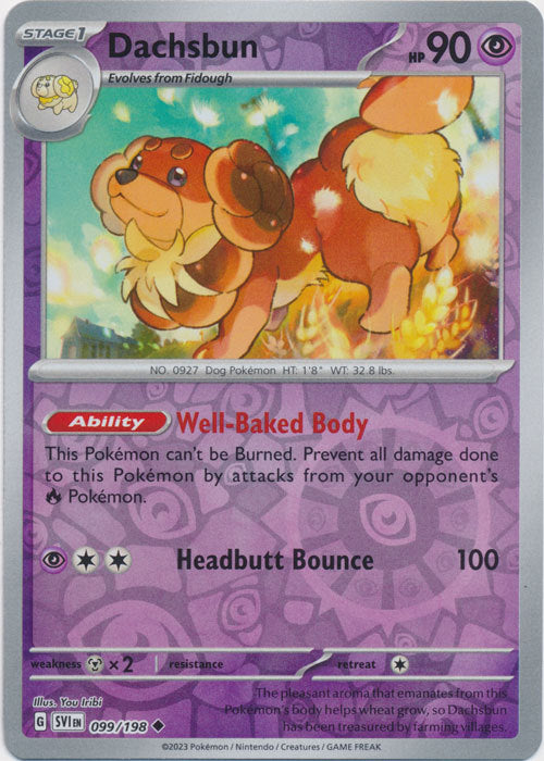 Scarlet &amp; Violet - 099/198 - Dachsbun - Reverse Holo