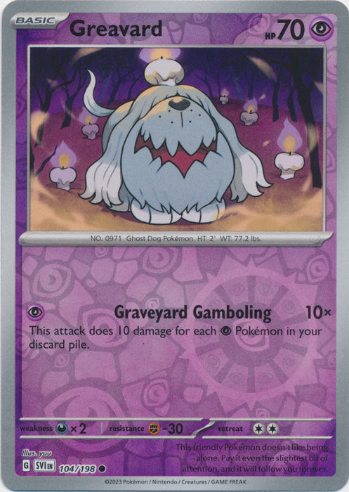 Scarlet &amp; Violet - 104/198 - Greavard - Reverse Holo