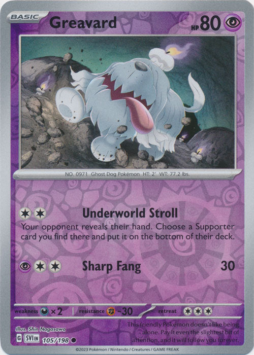 Scarlet &amp; Violet - 105/198 - Greavard - Reverse Holo