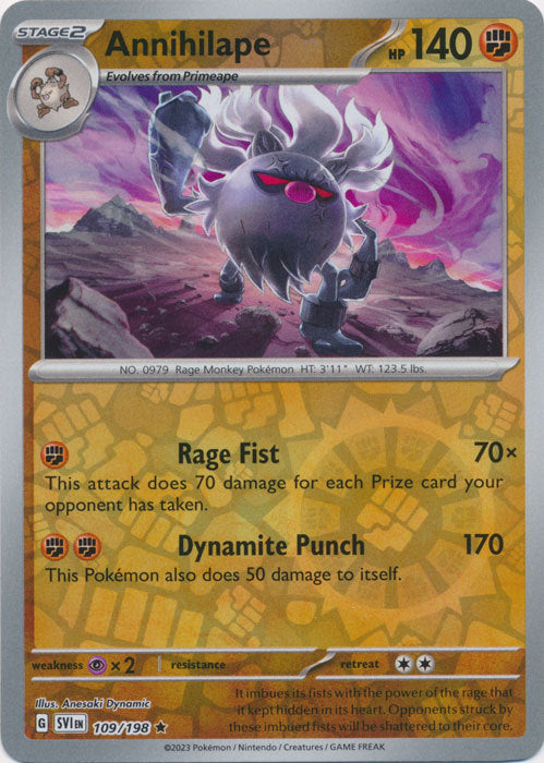 Scarlet &amp; Violet - 109/198 - Annihilape - Reverse Holo
