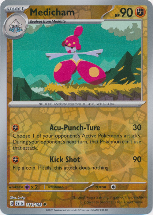 Scarlet &amp; Violet - 111/198 - Medicham - Reverse Holo