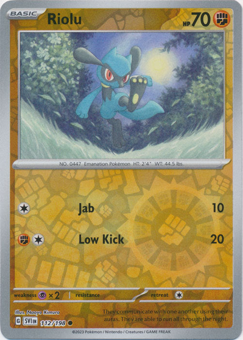 Scarlet &amp; Violet - 112/198 - Riolu - Reverse Holo