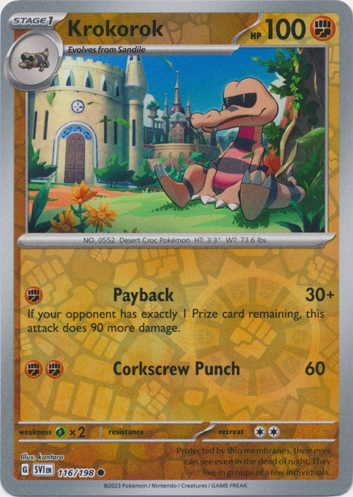 Scarlet &amp; Violet - 116/198 - Krokorok - Reverse Holo