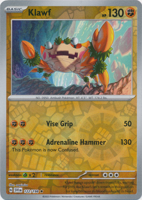 Scarlet &amp; Violet - 122/198 - Klawf - Reverse Holo