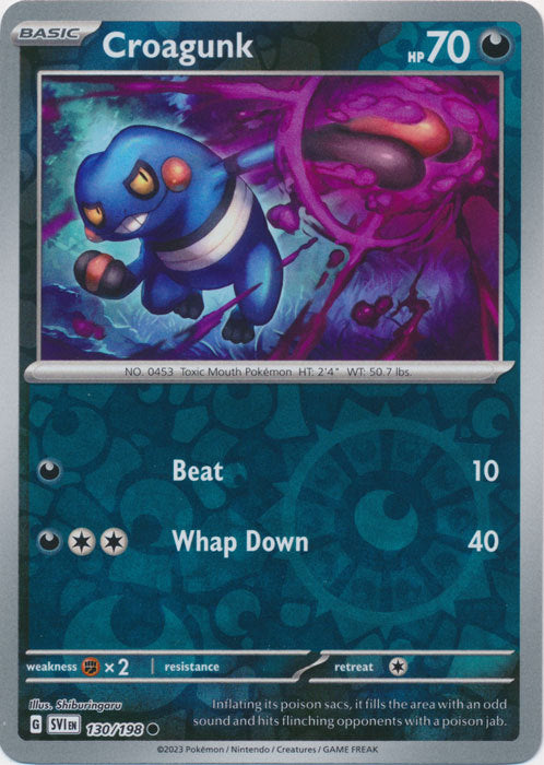 Scarlet &amp; Violet - 130/198 - Croagunk - Reverse Holo
