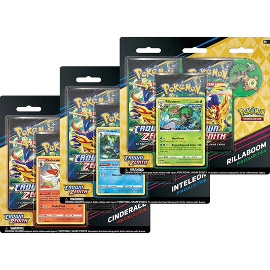 Crown Zenith: Pin Collection Rillaboom/Cinderace/Inteleon (3-Pack)